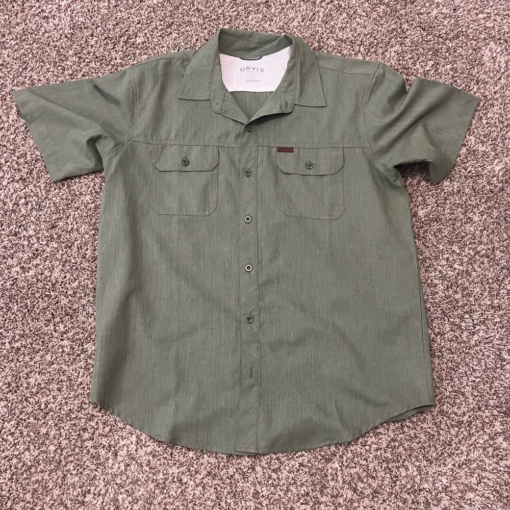 Orvis Green Casual Button Down Shirt